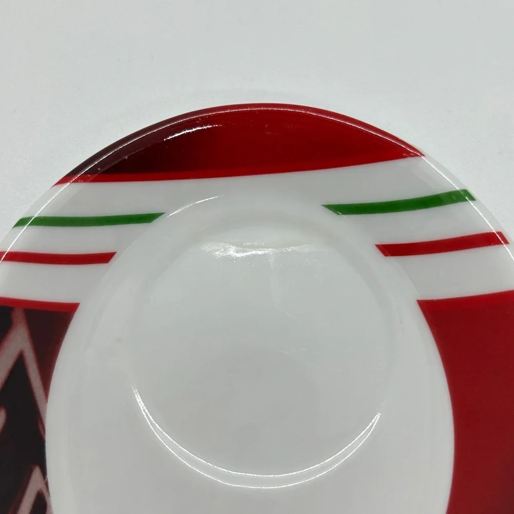 Ferrari Red and White expresso round ceramic saucer to hold an espresso cup